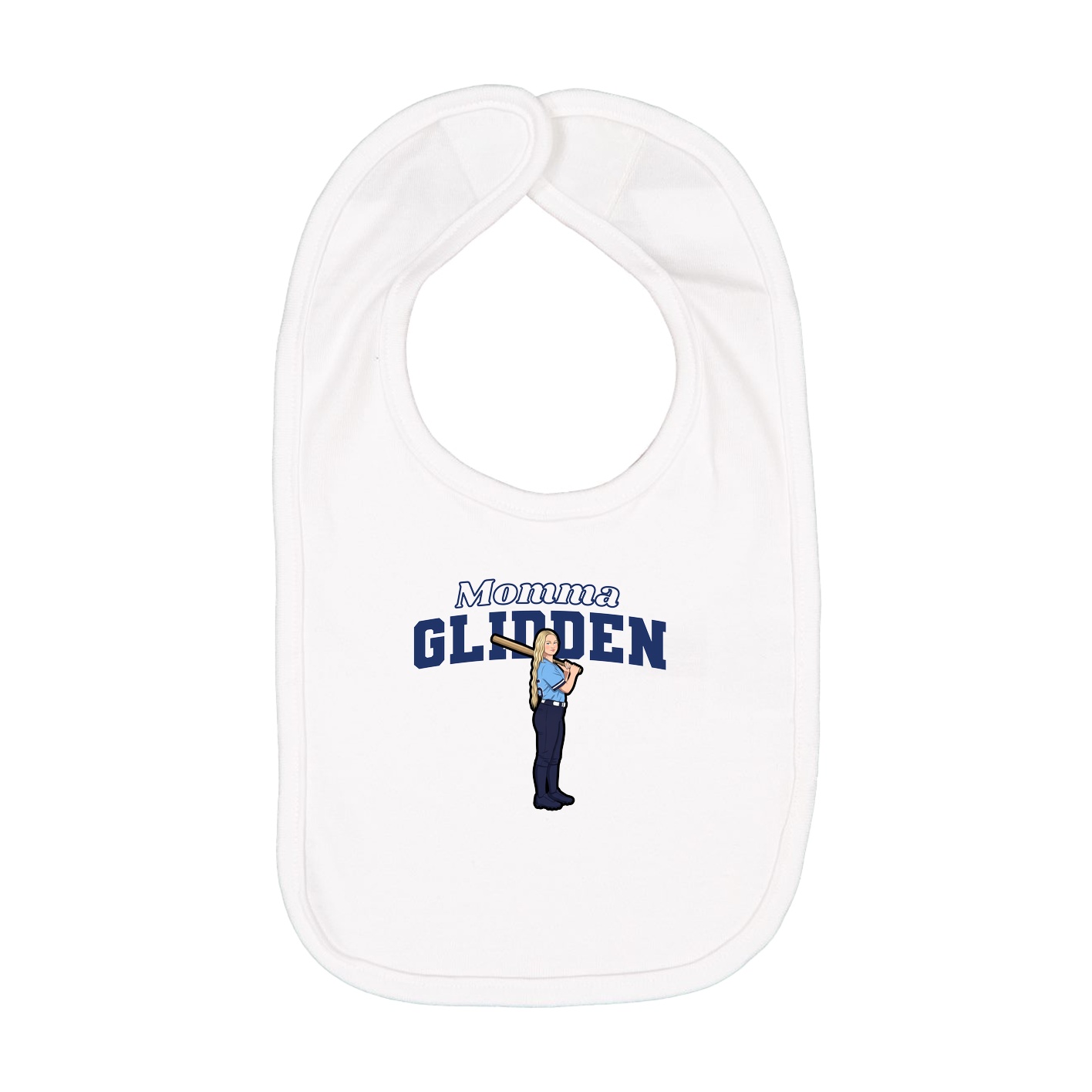 Infant Bib — Mothers Day Block in White