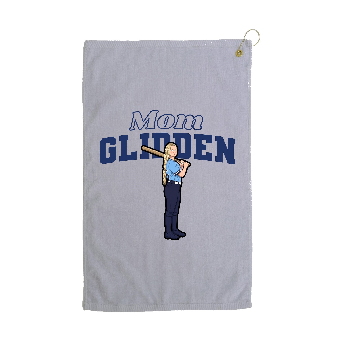 Golf Towel — Mothers Day Block in Grey