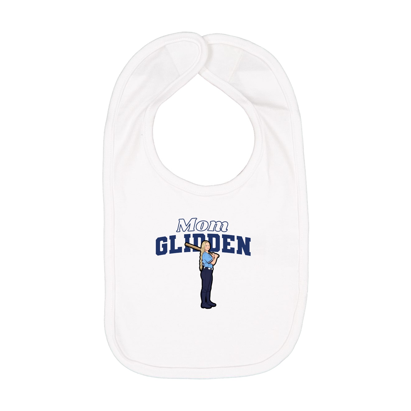 Infant Bib — Mothers Day Block in White