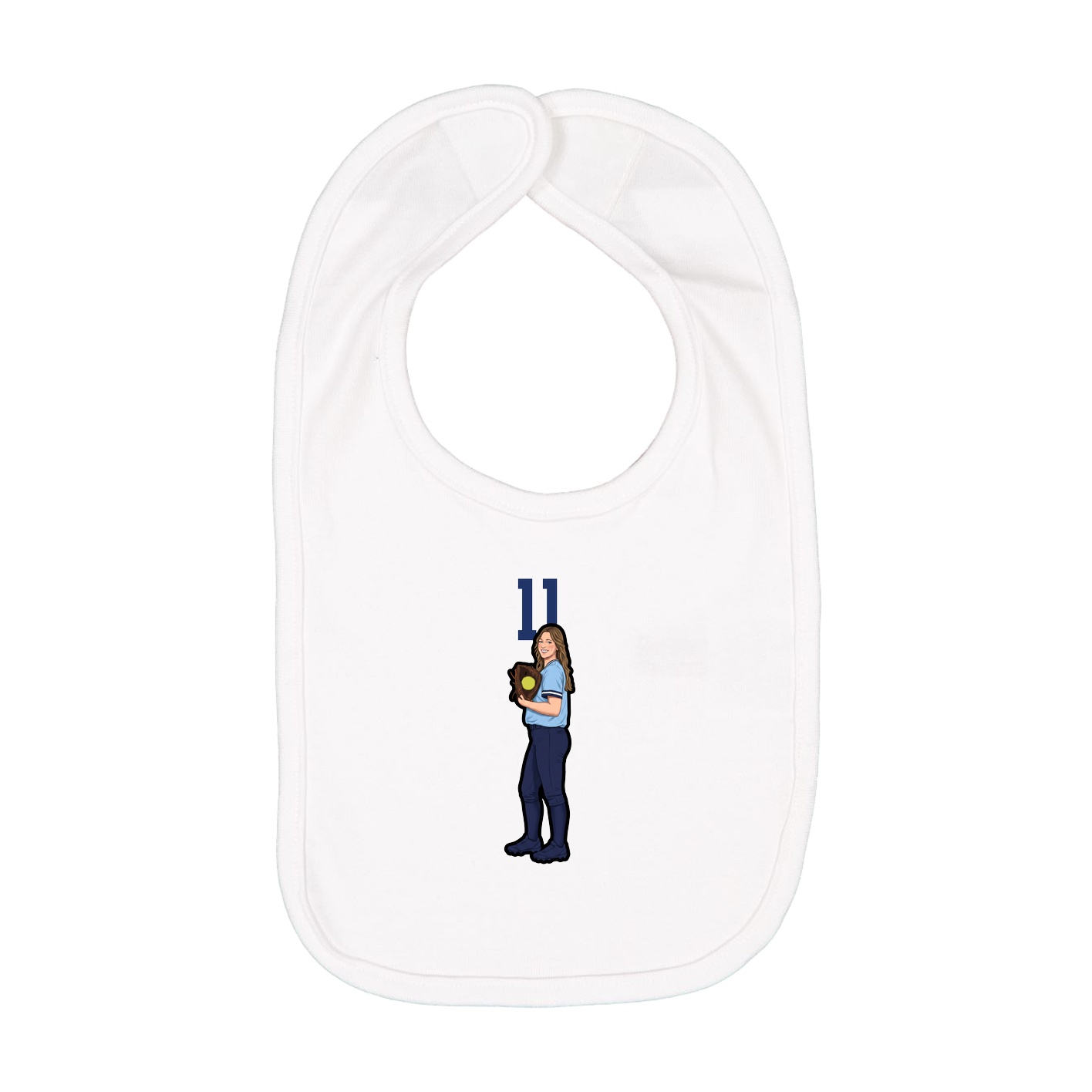 Infant Bib — Number Top in White