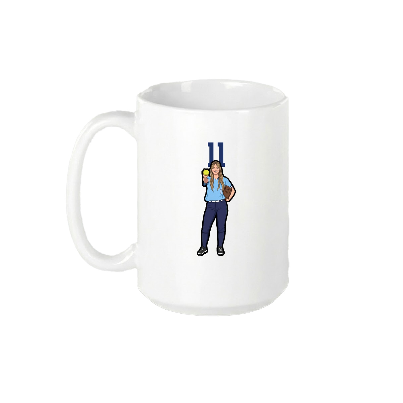 15oz Coffee Mug — Number Top in White