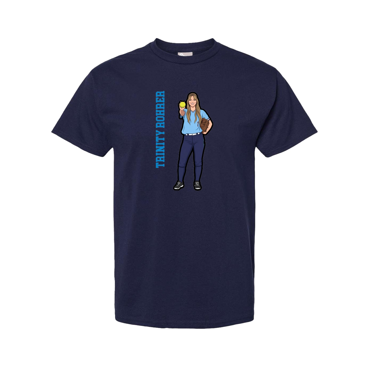 Youth Tee — Name Vertical in Navy