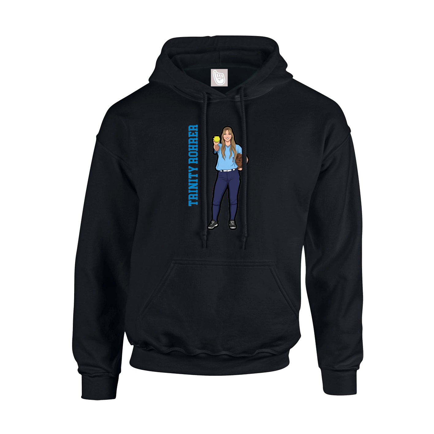 Hoodie — Name Vertical in Black