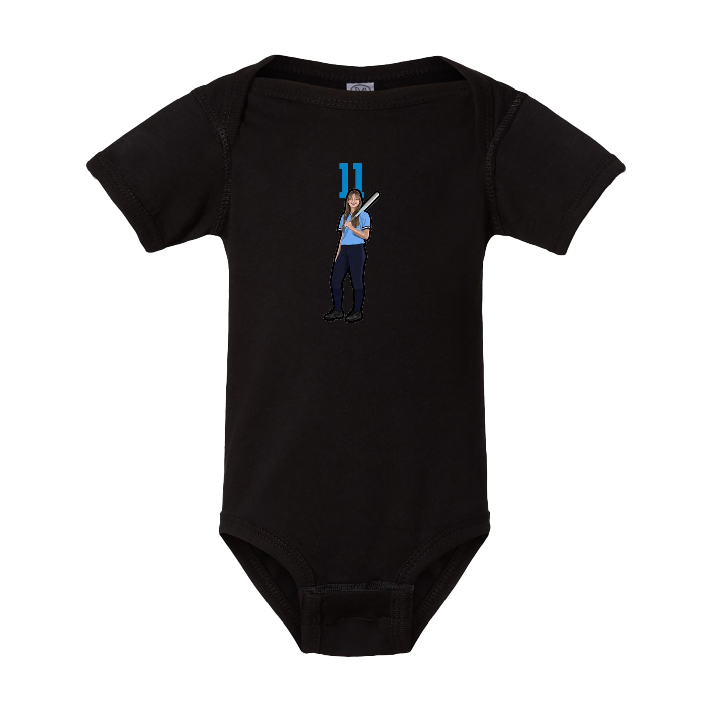 Baby Onesie — Number Top in Black