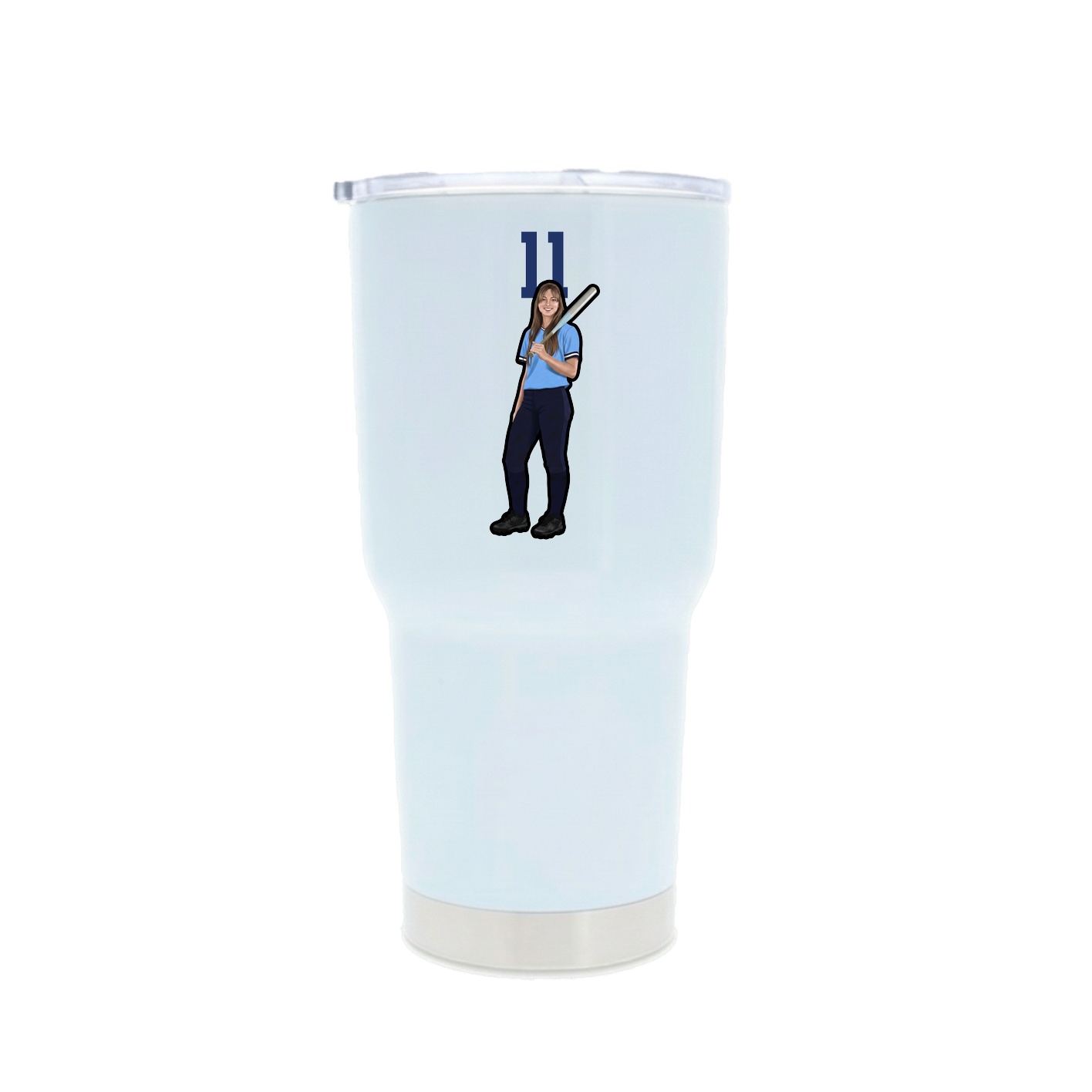 30oz Stainless Steel Tumbler — Number Top in White