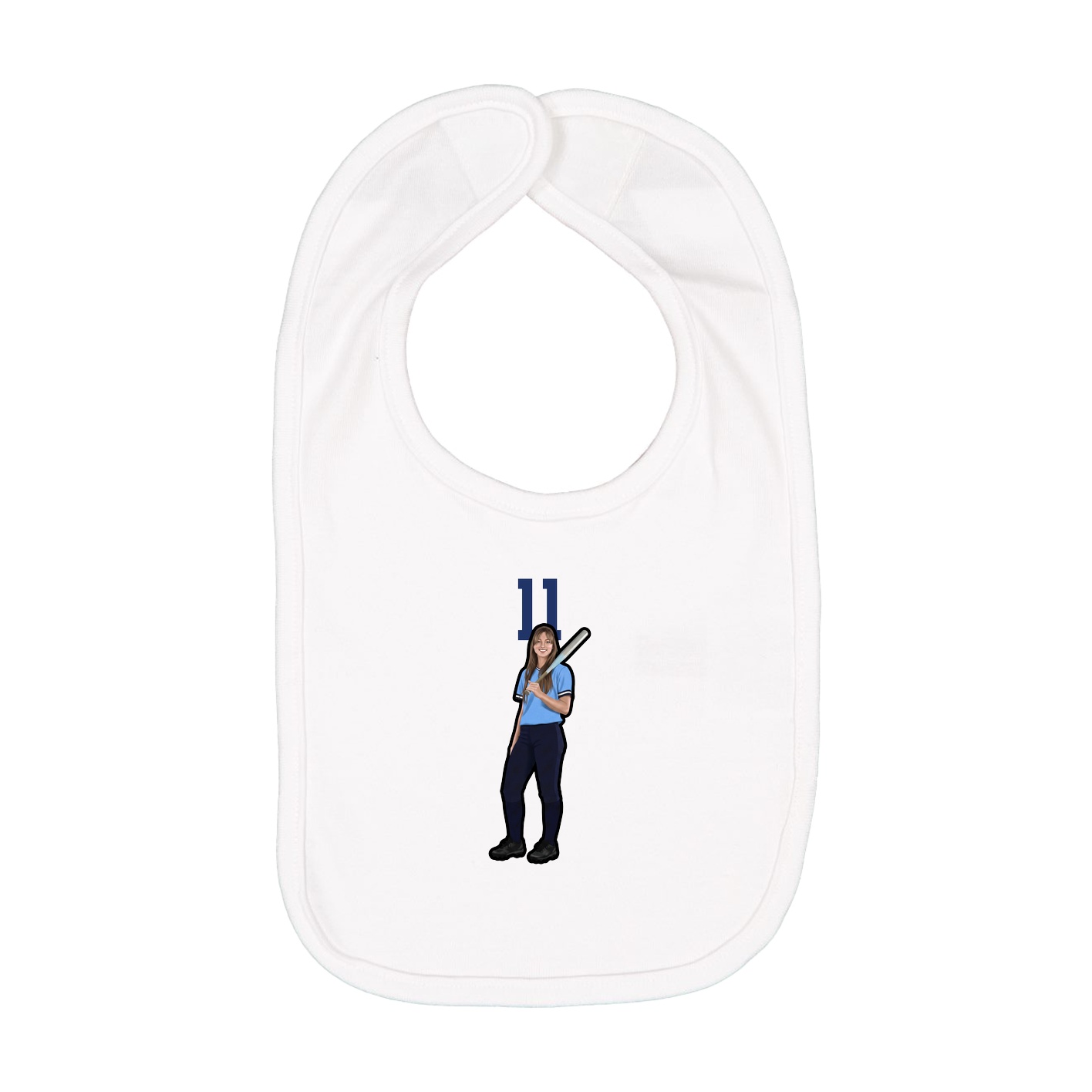 Infant Bib — Number Top in White