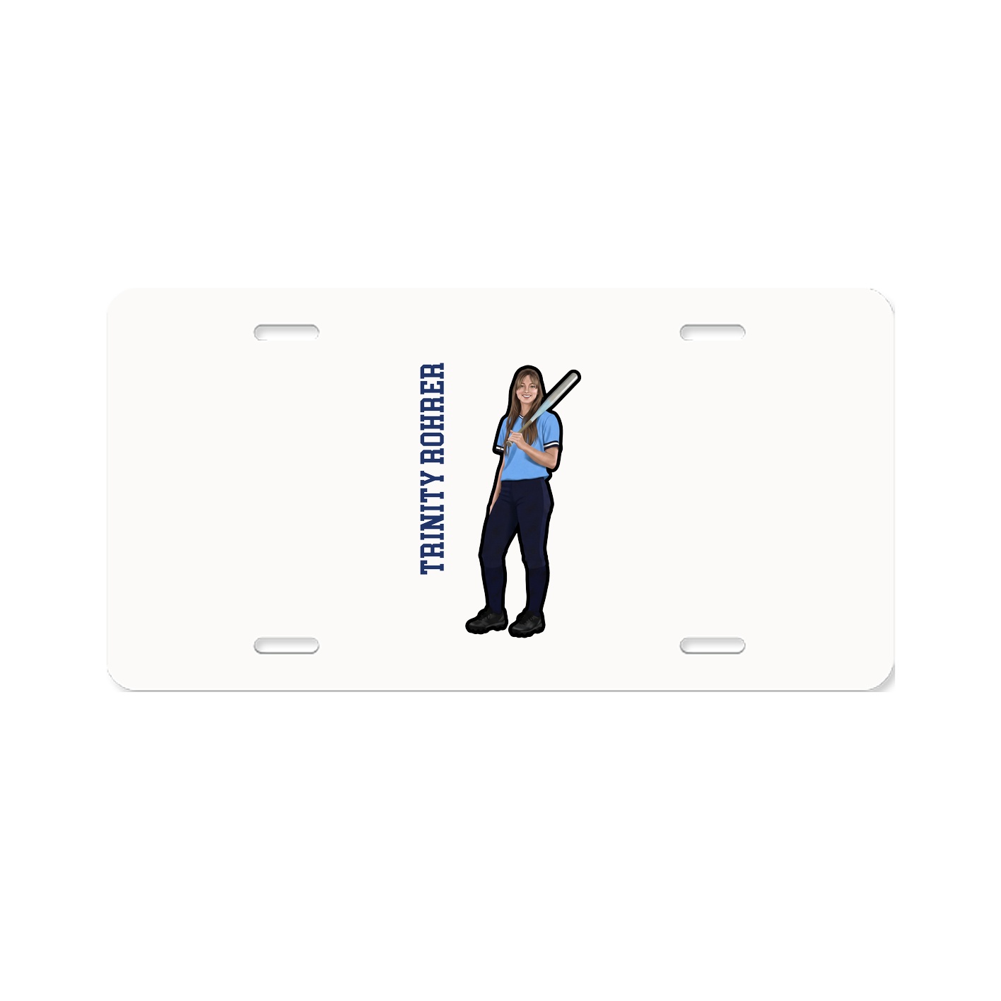 License Plate — Name Vertical in Classic