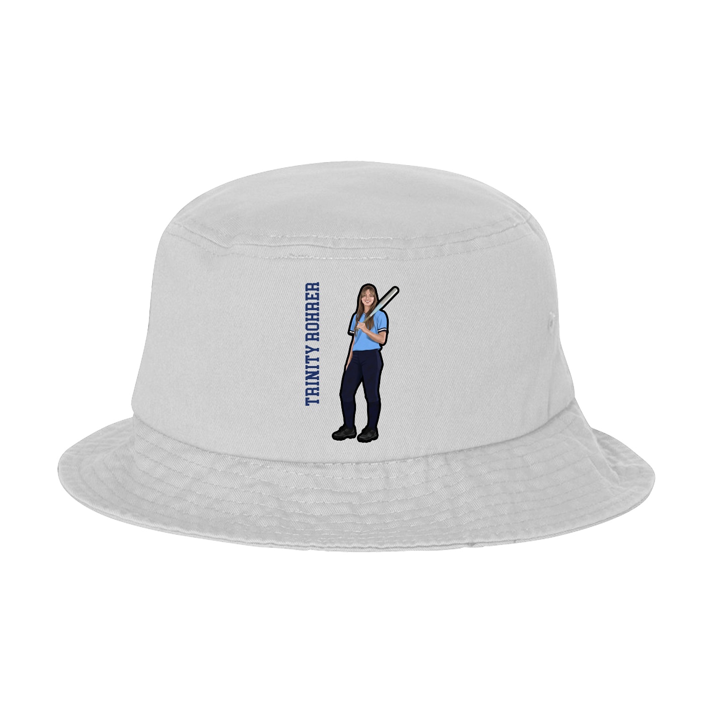 Bucket Cap — Name Vertical in White
