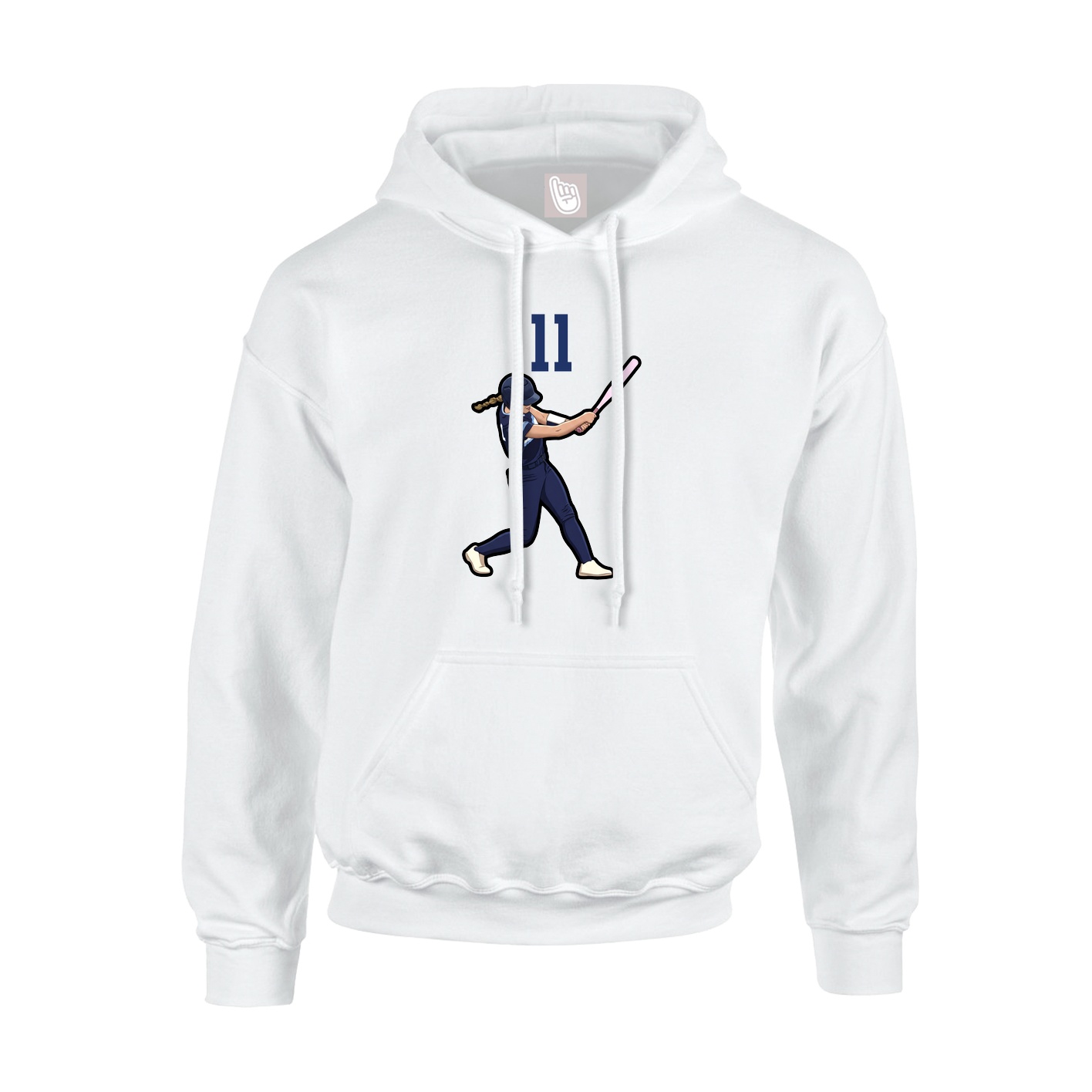 Youth Hoodie — Number Top in White