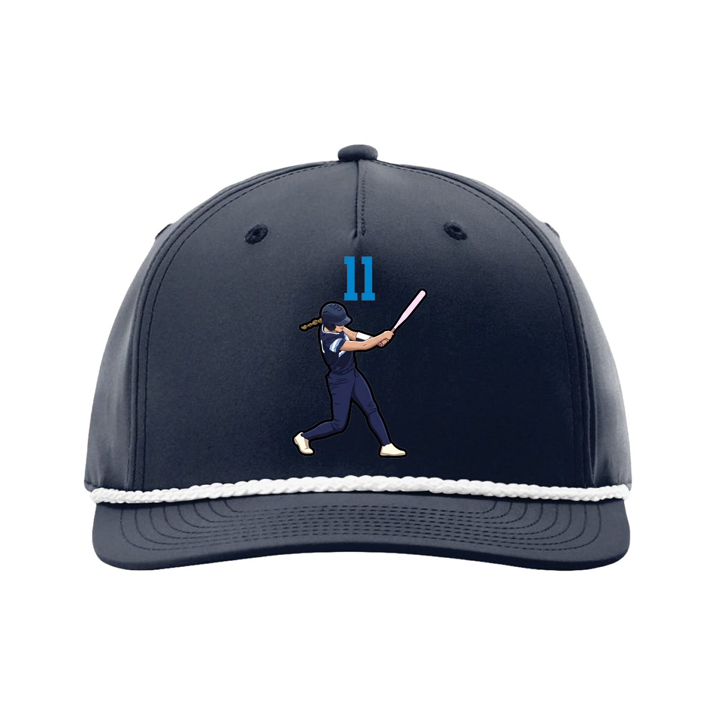Five-Panel Classic Rope Cap — Number Top in Navy