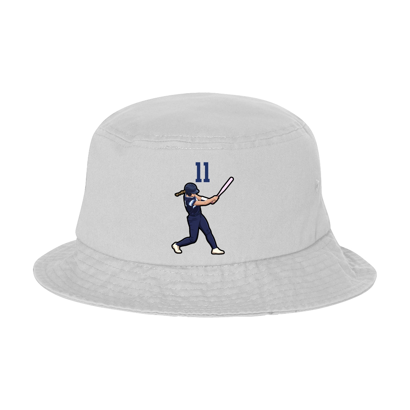Bucket Cap — Number Top in White