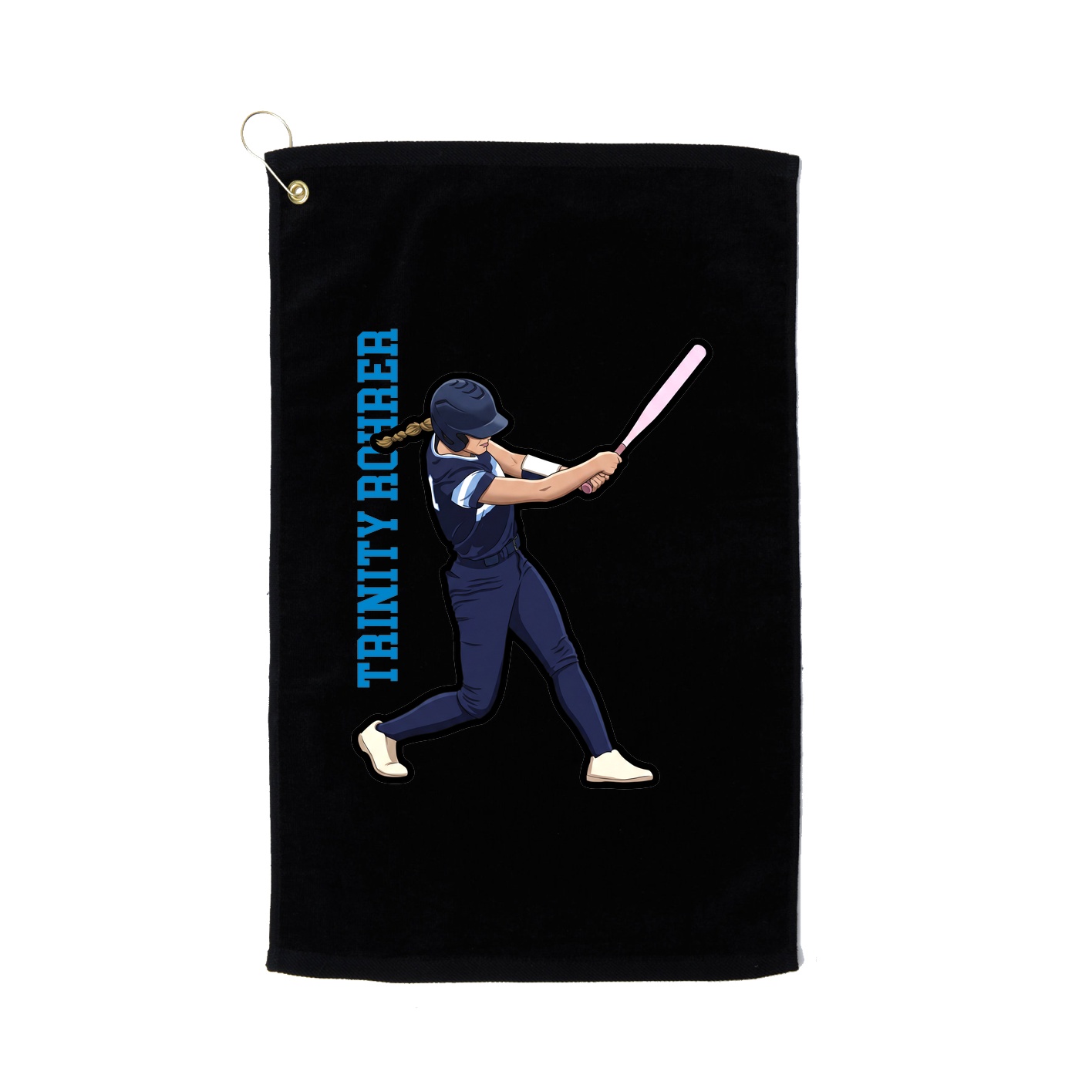 Golf Towel — Name Vertical in Black