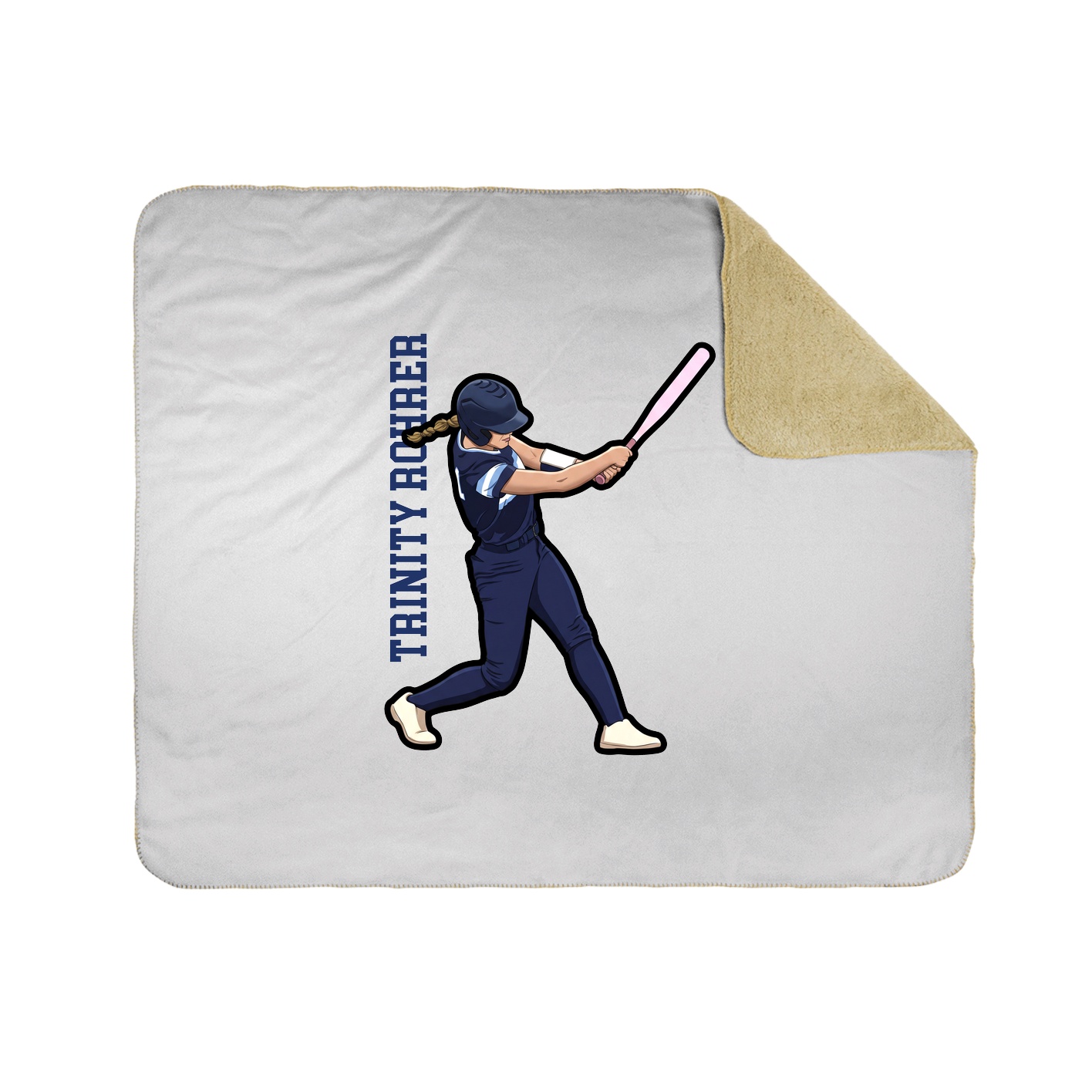 Throw Blanket — Name Vertical in White
