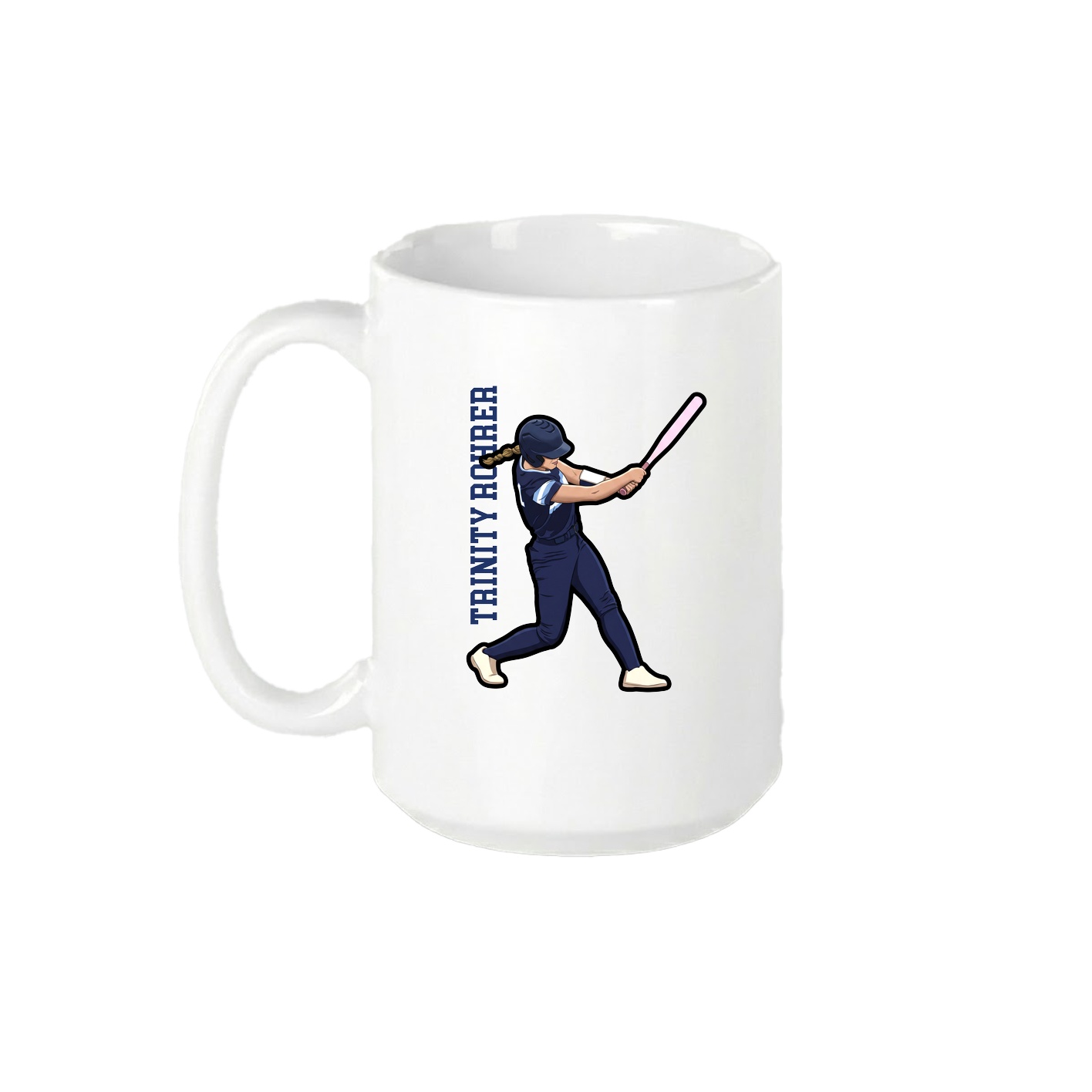 15oz Coffee Mug — Name Vertical in White