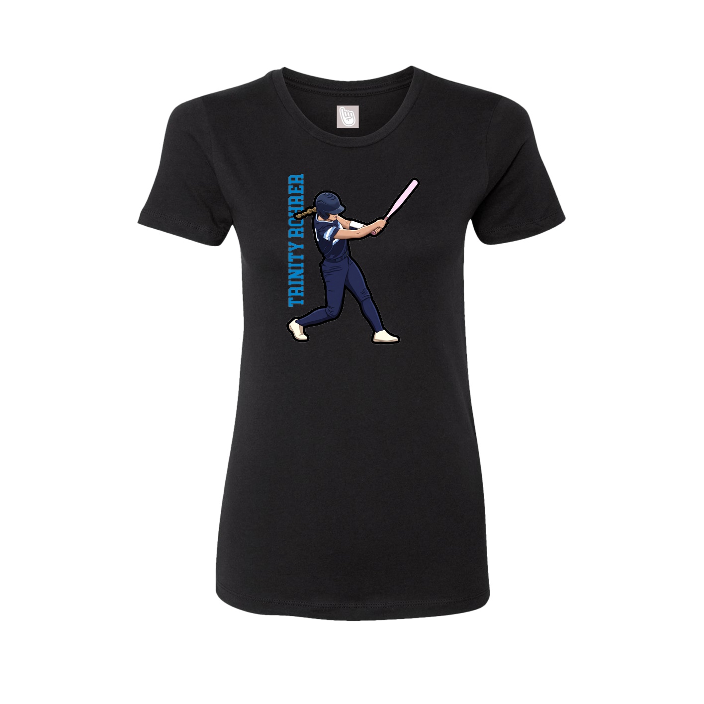 Womens Tee — Name Vertical in Black