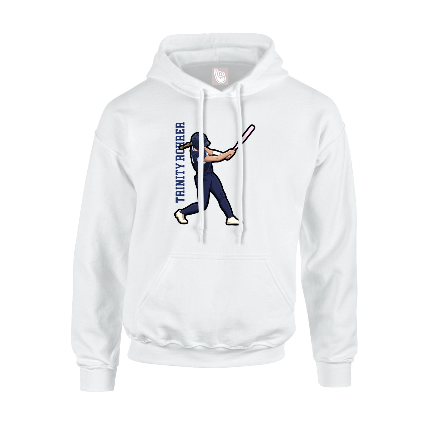 Youth Hoodie — Name Vertical in White