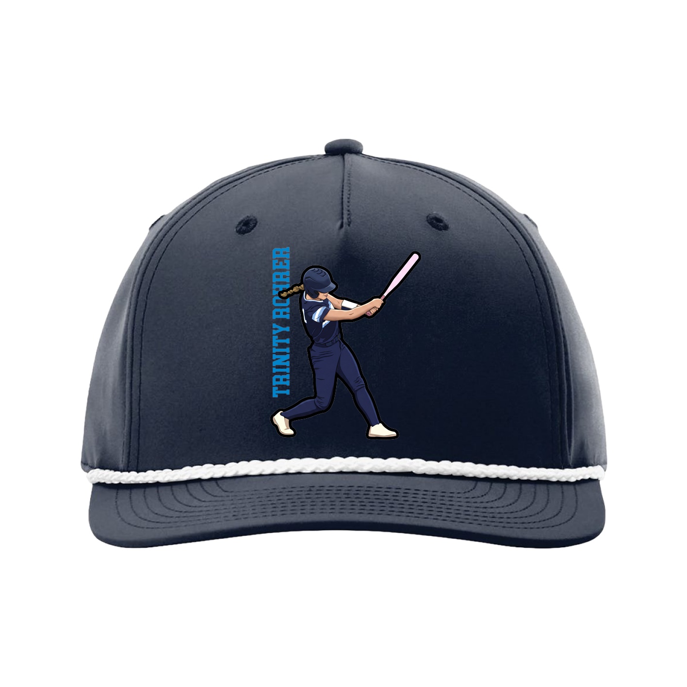 Five-Panel Classic Rope Cap — Name Vertical in Navy
