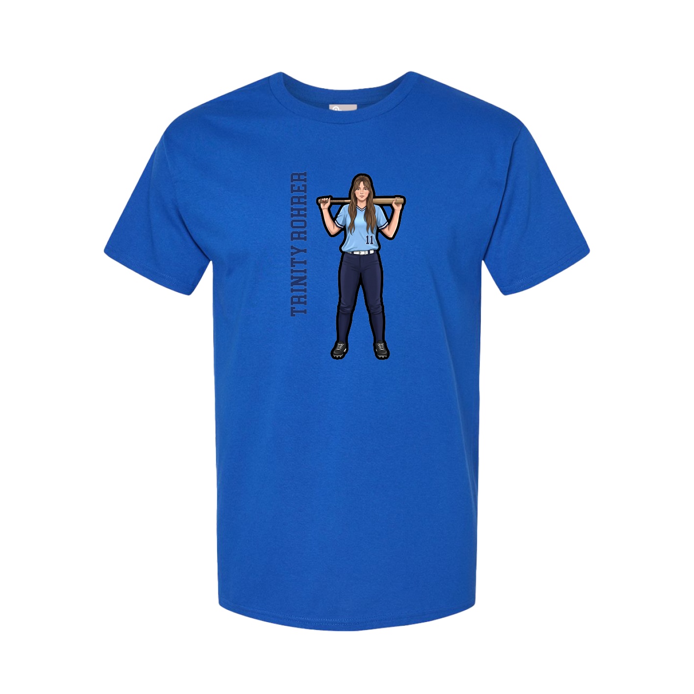 Tee — Name Vertical in Royal