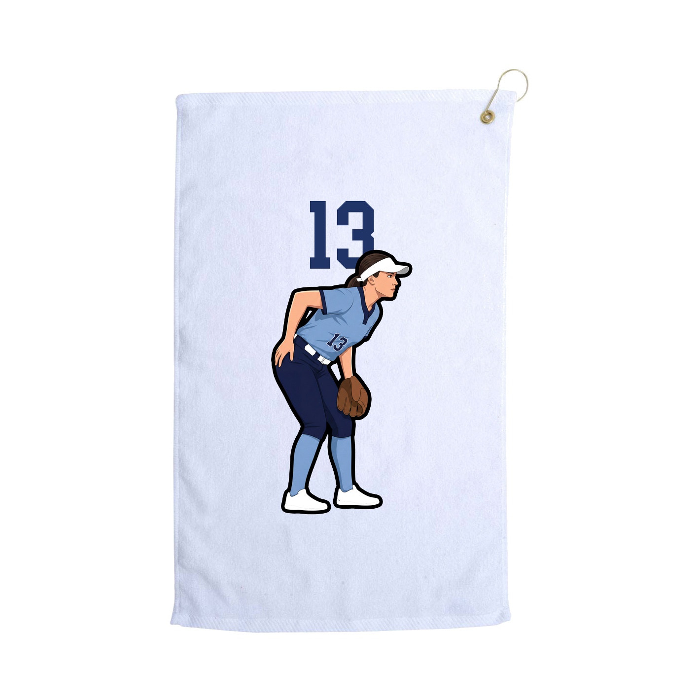Golf Towel — Number Top in White