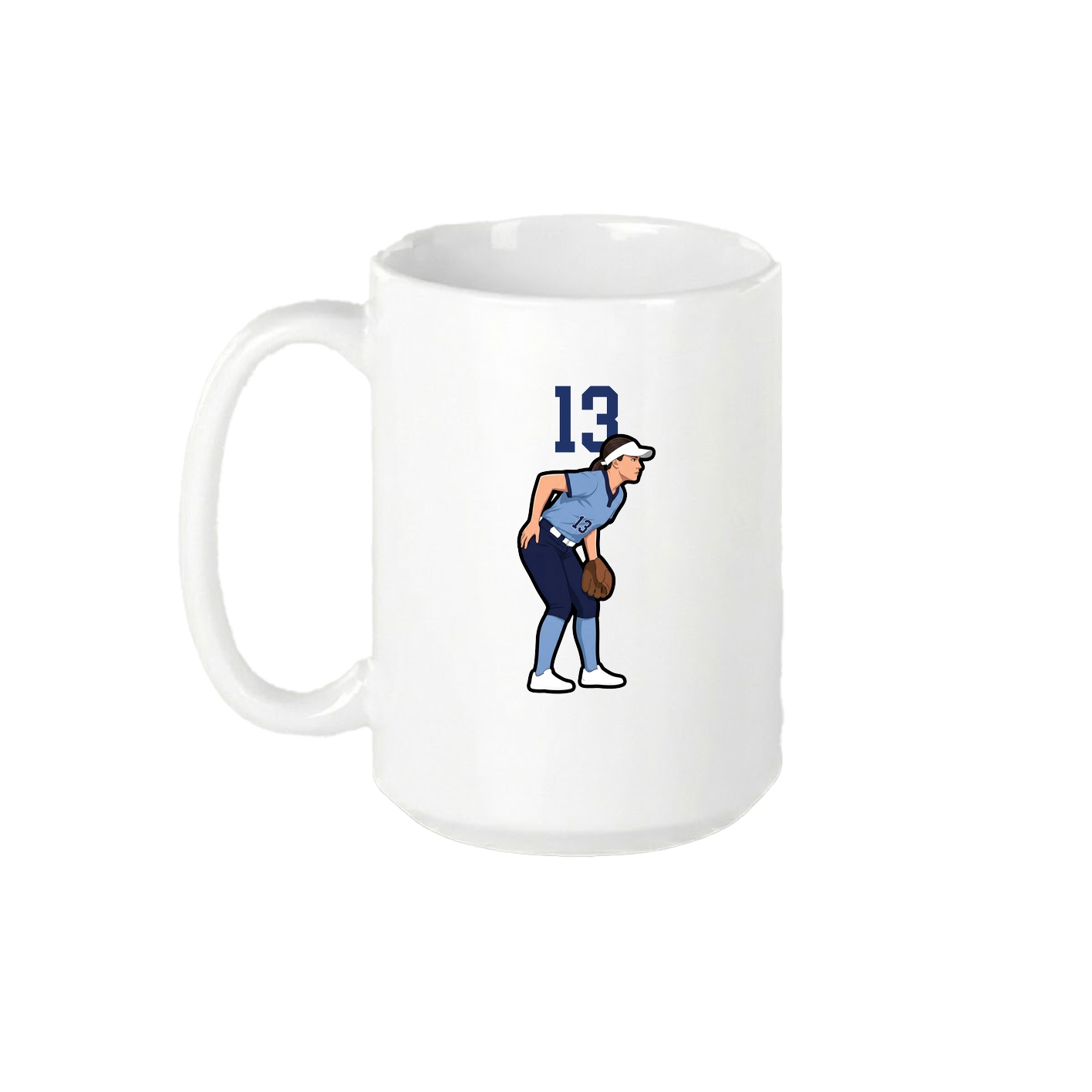 15oz Coffee Mug — Number Top in White