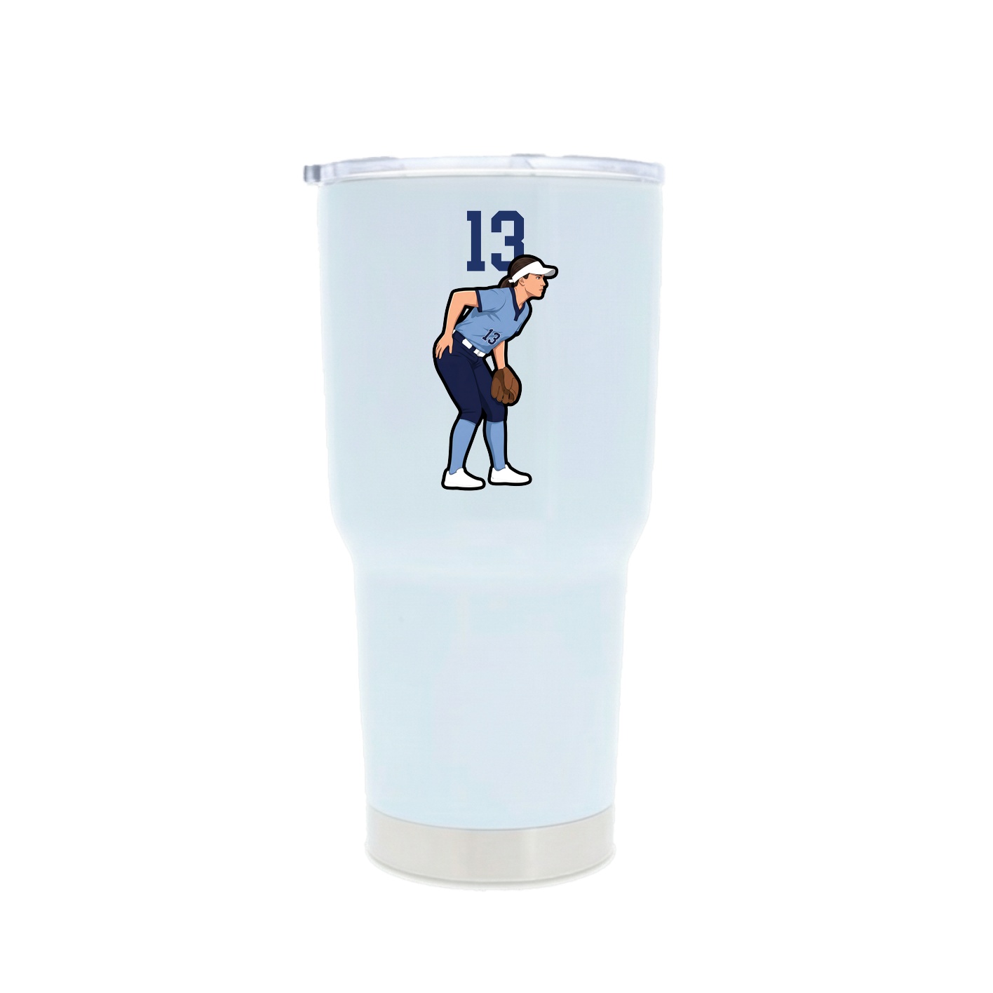 30oz Stainless Steel Tumbler — Number Top in White
