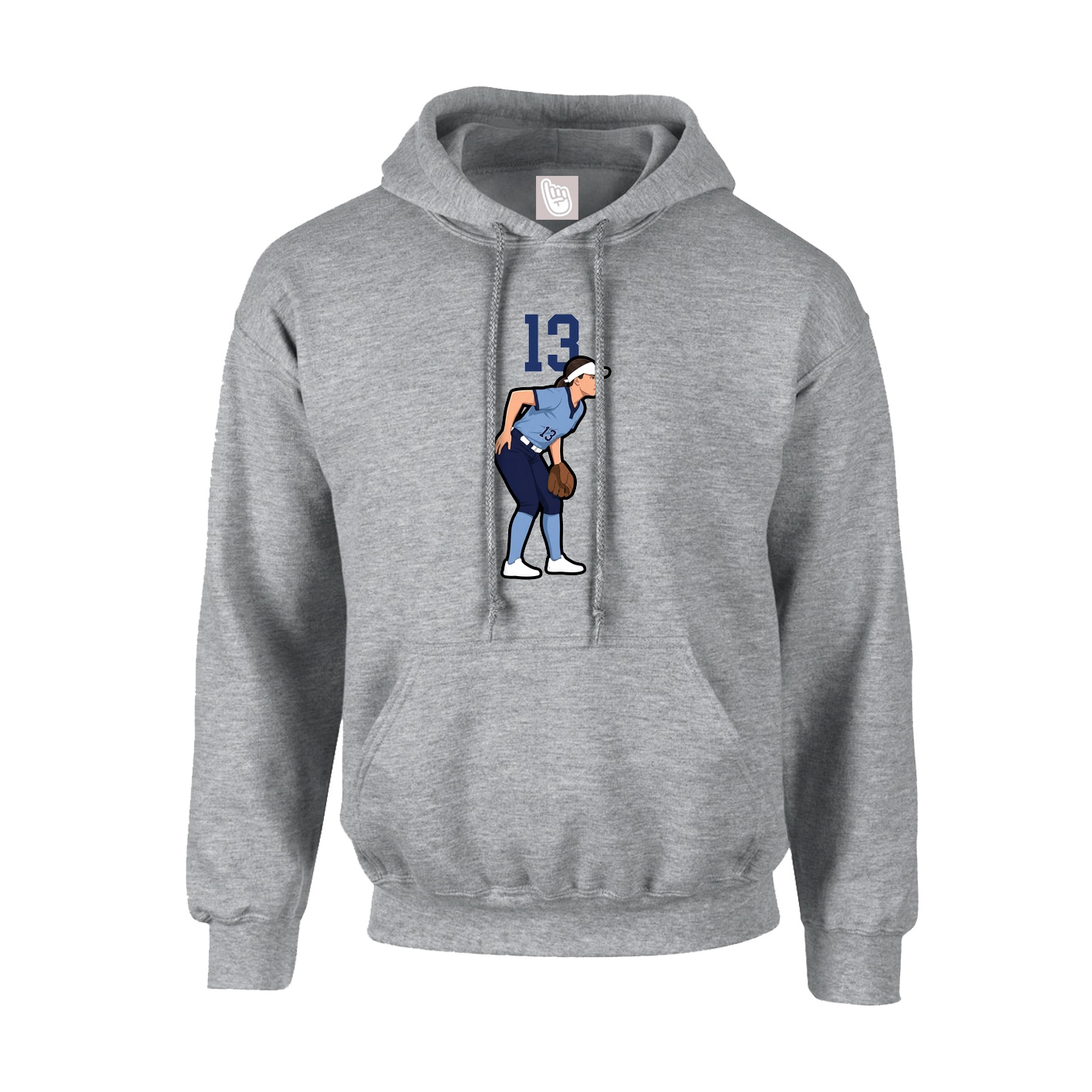 Hoodie — Number Top in Grey