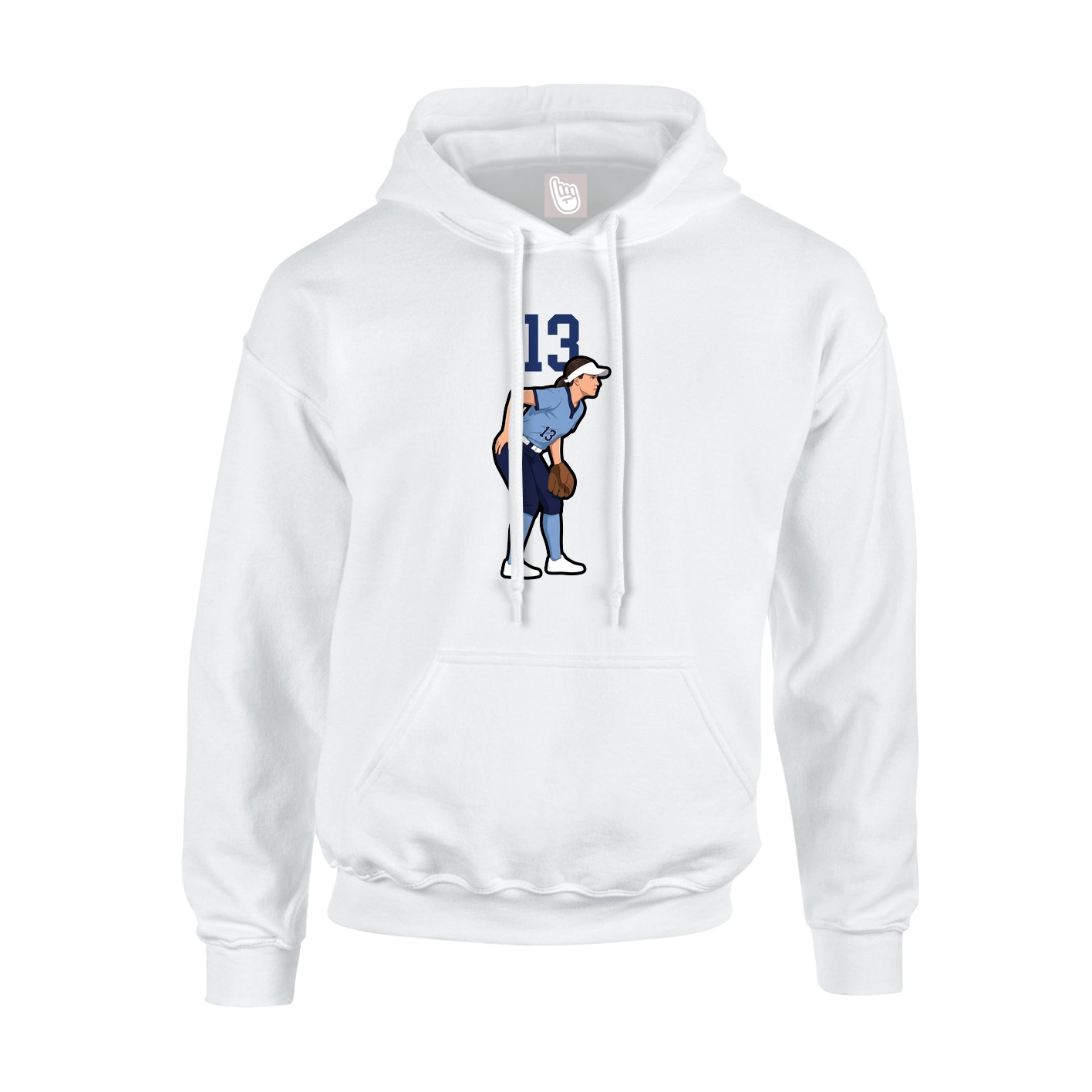 Youth Hoodie — Number Top in White