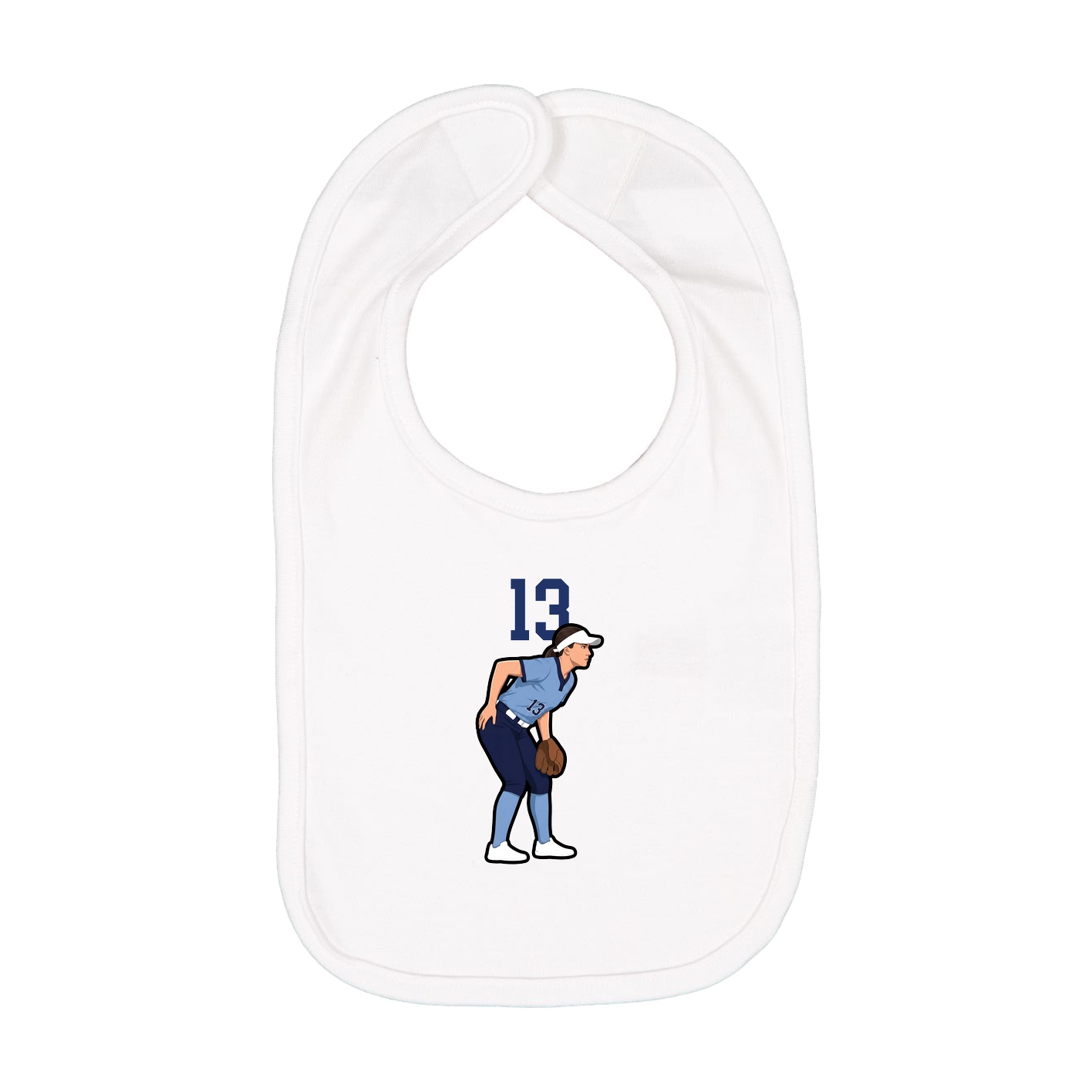 Infant Bib — Number Top in White