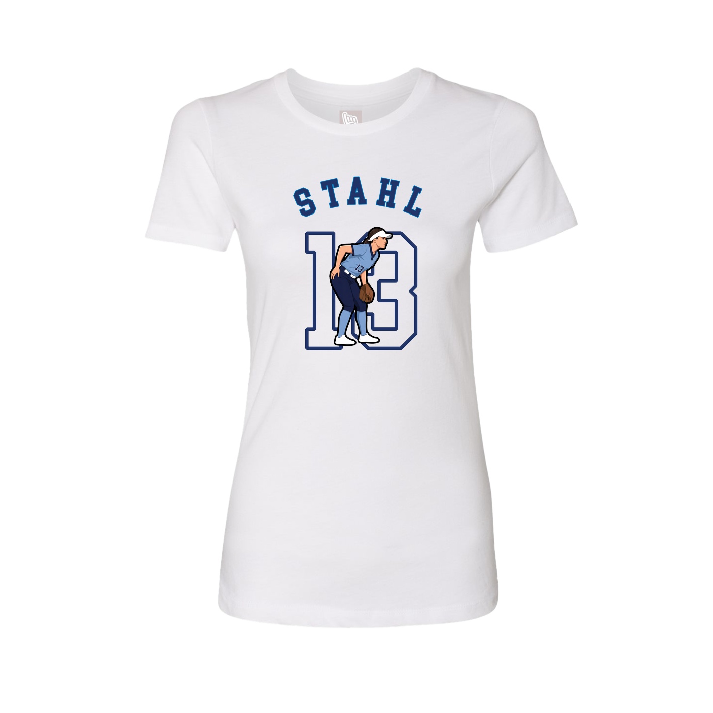 Fitted Women's Tee — Shirsey Arch in White