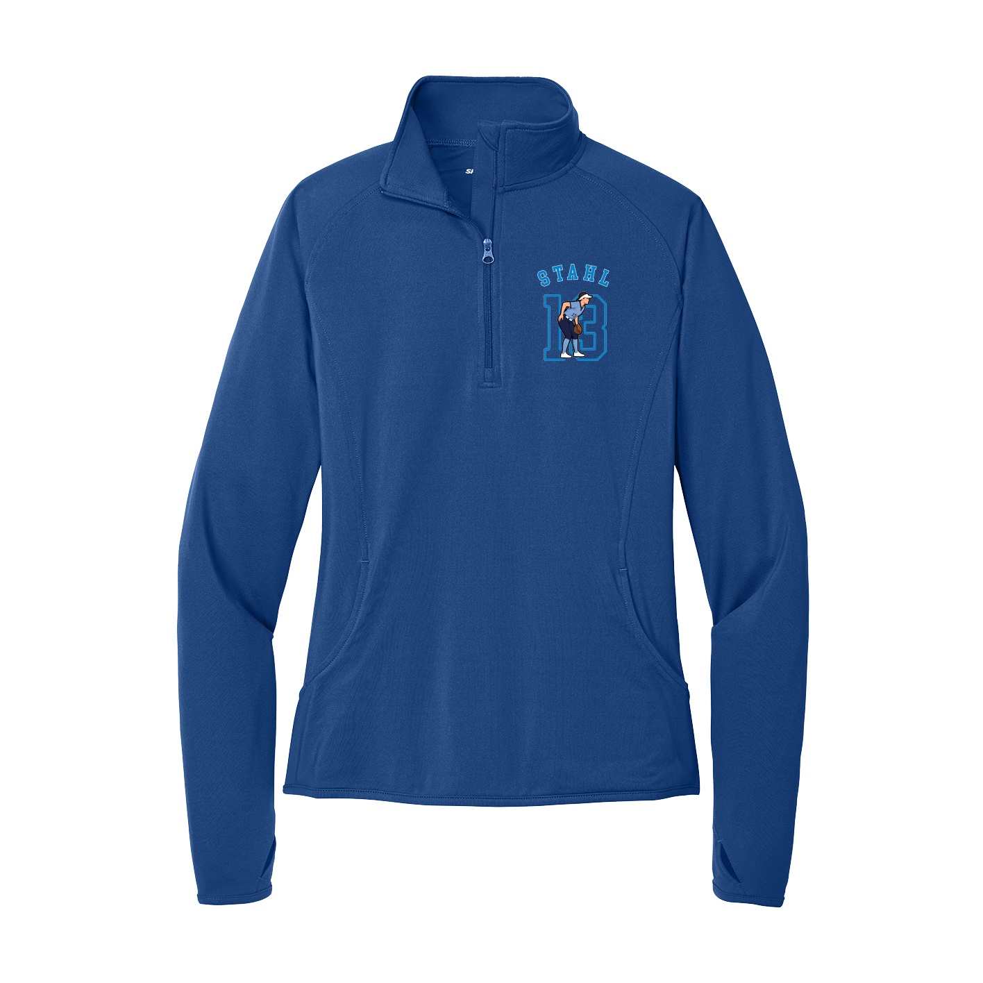 Women's Q-Zip Pullover — Shirsey Arch in Royal
