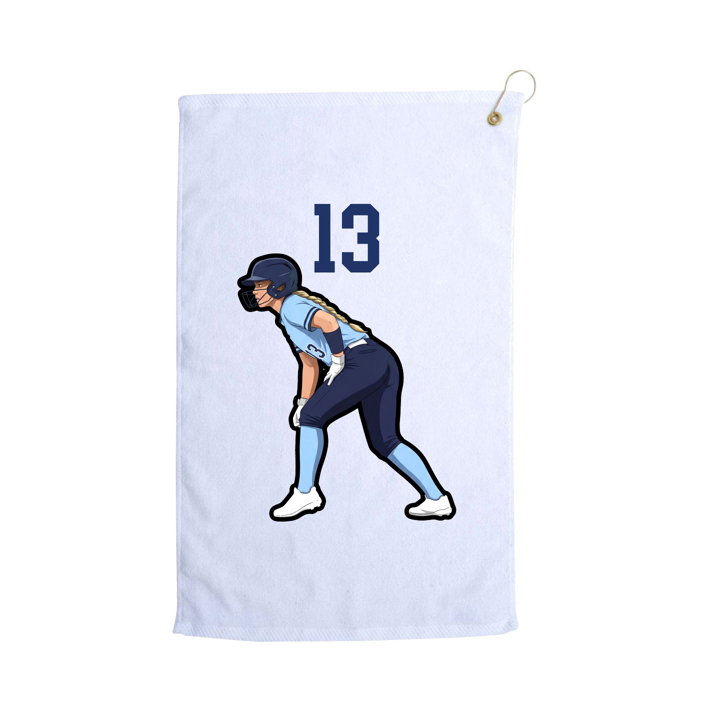Golf Towel — Number Top in White
