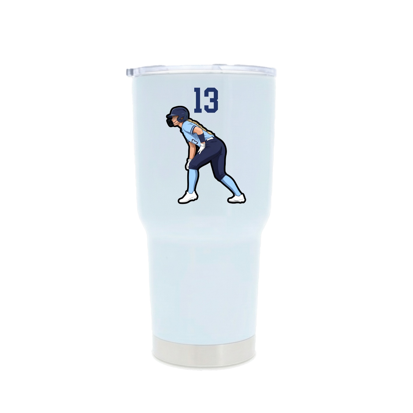 30oz Stainless Steel Tumbler — Number Top in White