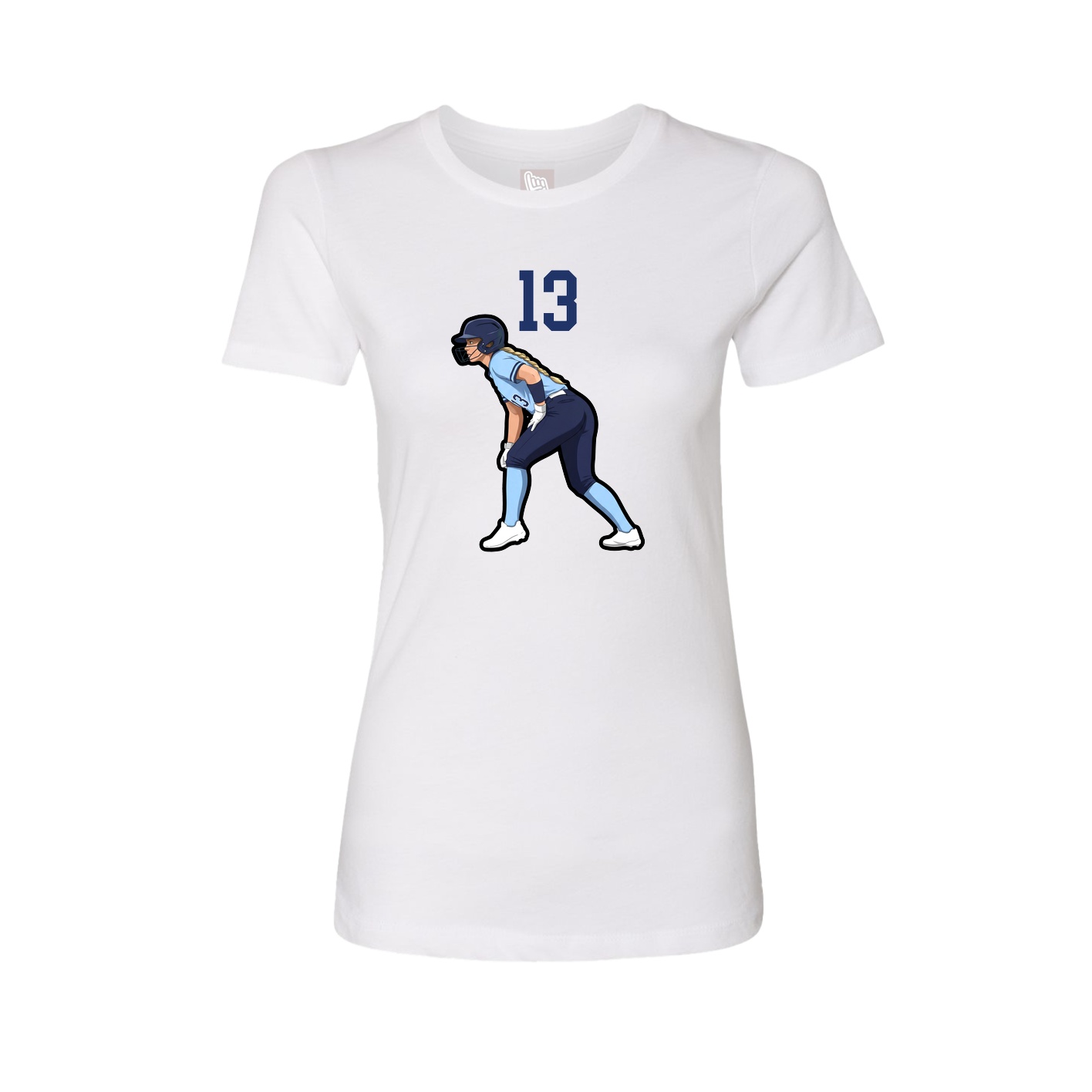 Fitted Women's Tee — Number Top in White