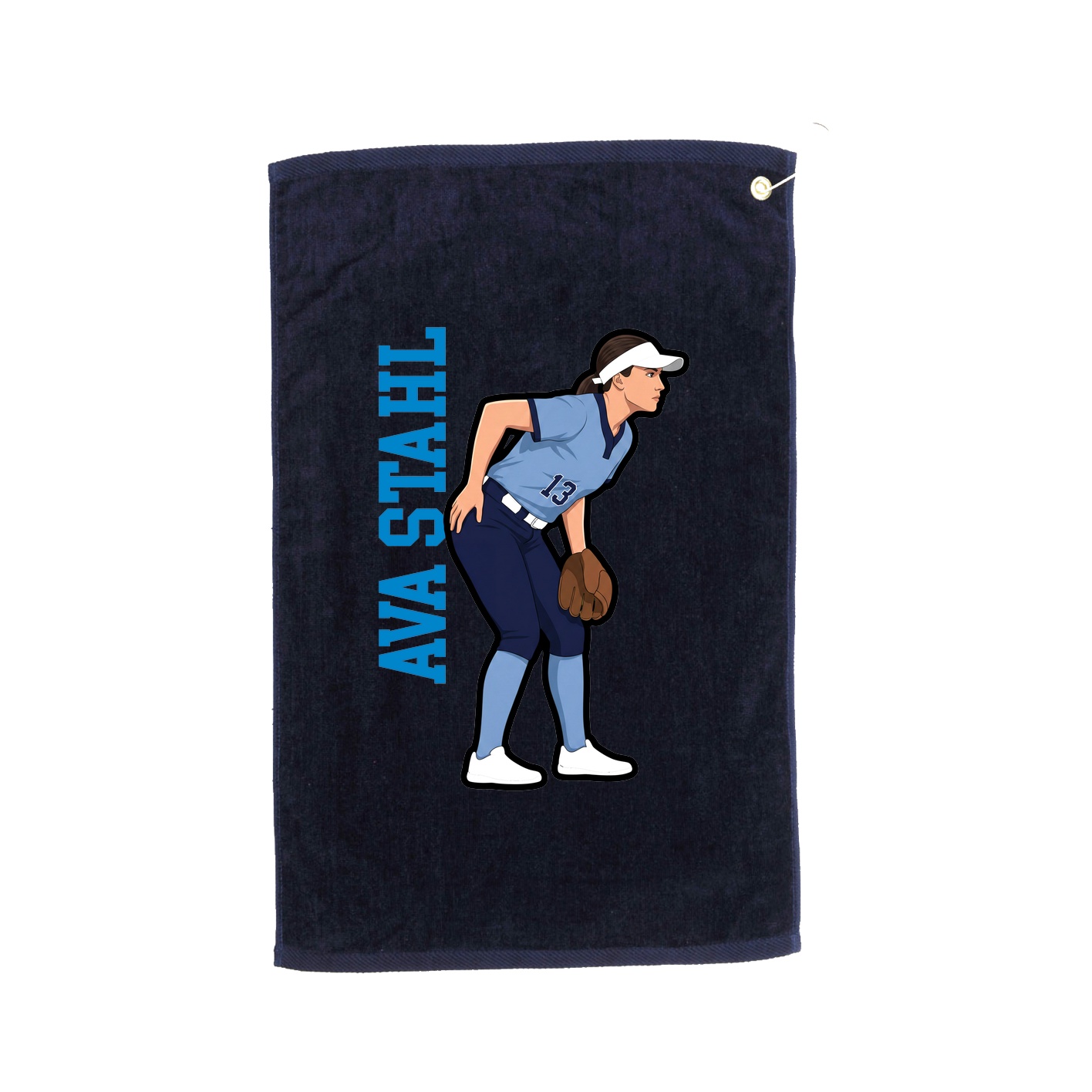 Golf Towel — Name Vertical in Navy