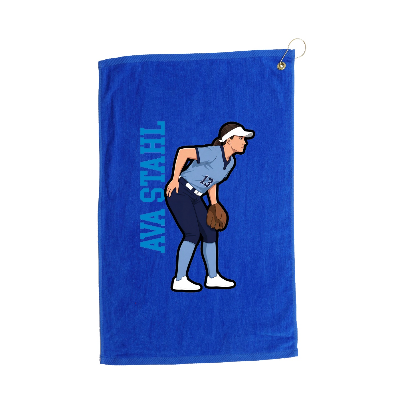 Golf Towel — Name Vertical in Royal