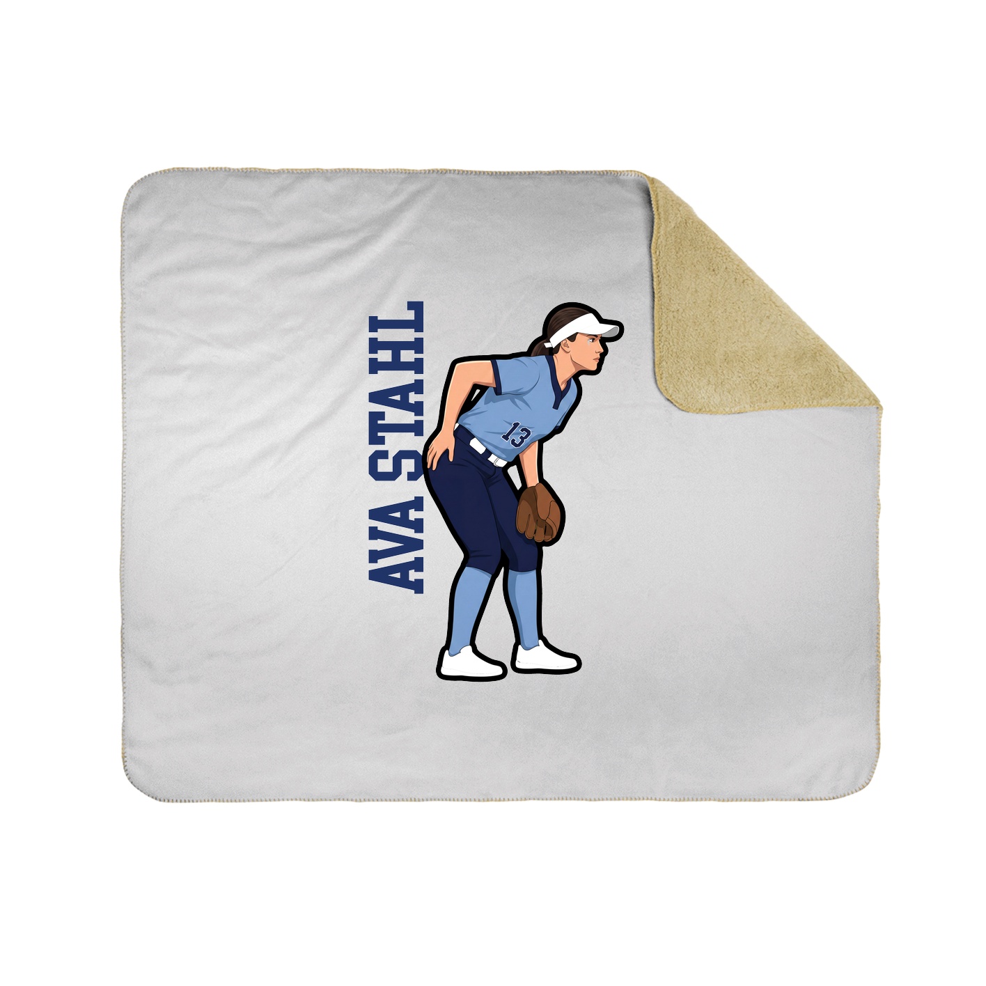 Throw Blanket — Name Vertical in White