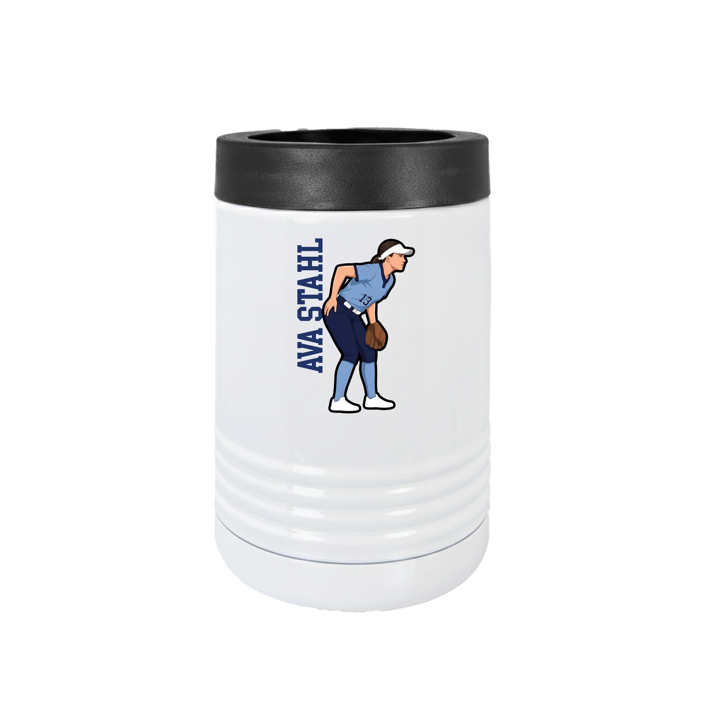 Beverage Holder — Name Vertical in White