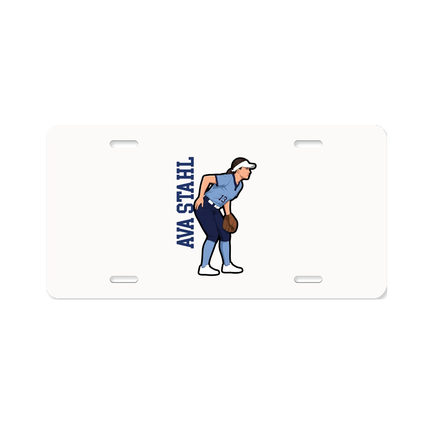License Plate — Name Vertical in Classic