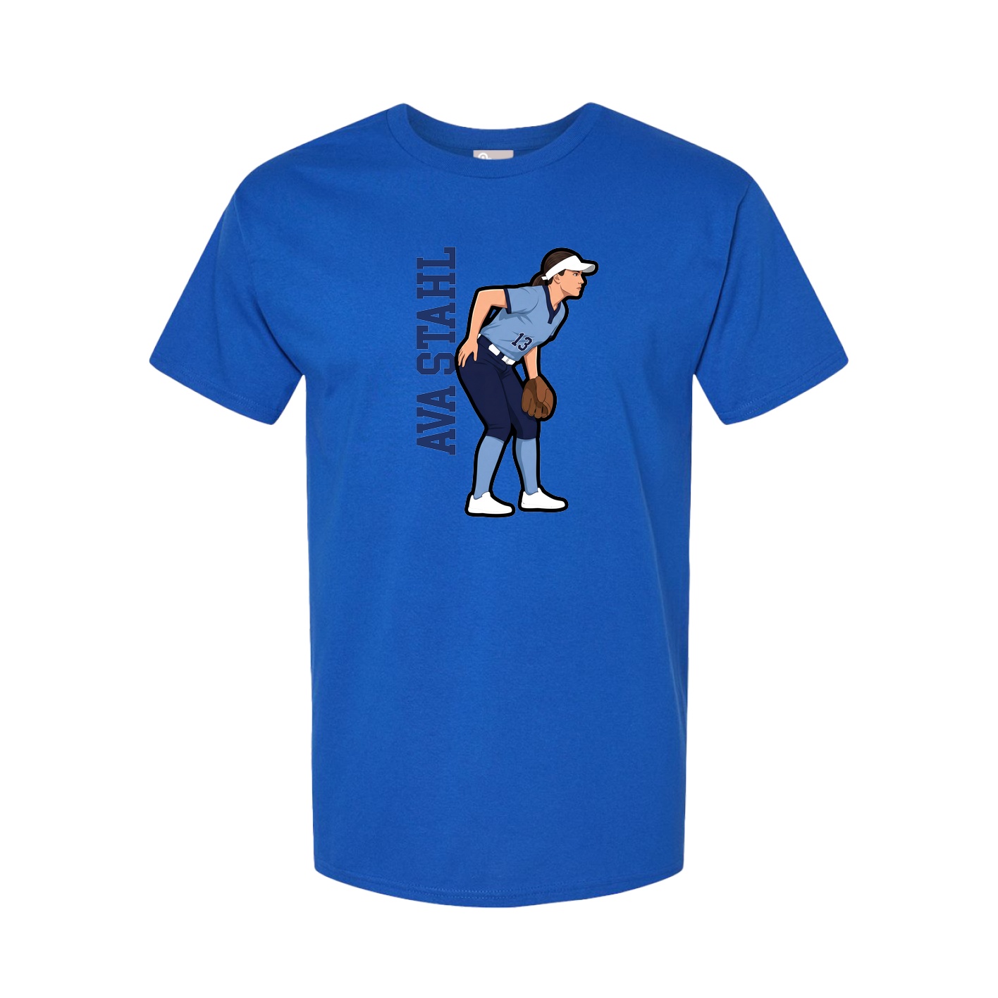 Youth Tee — Name Vertical in Royal