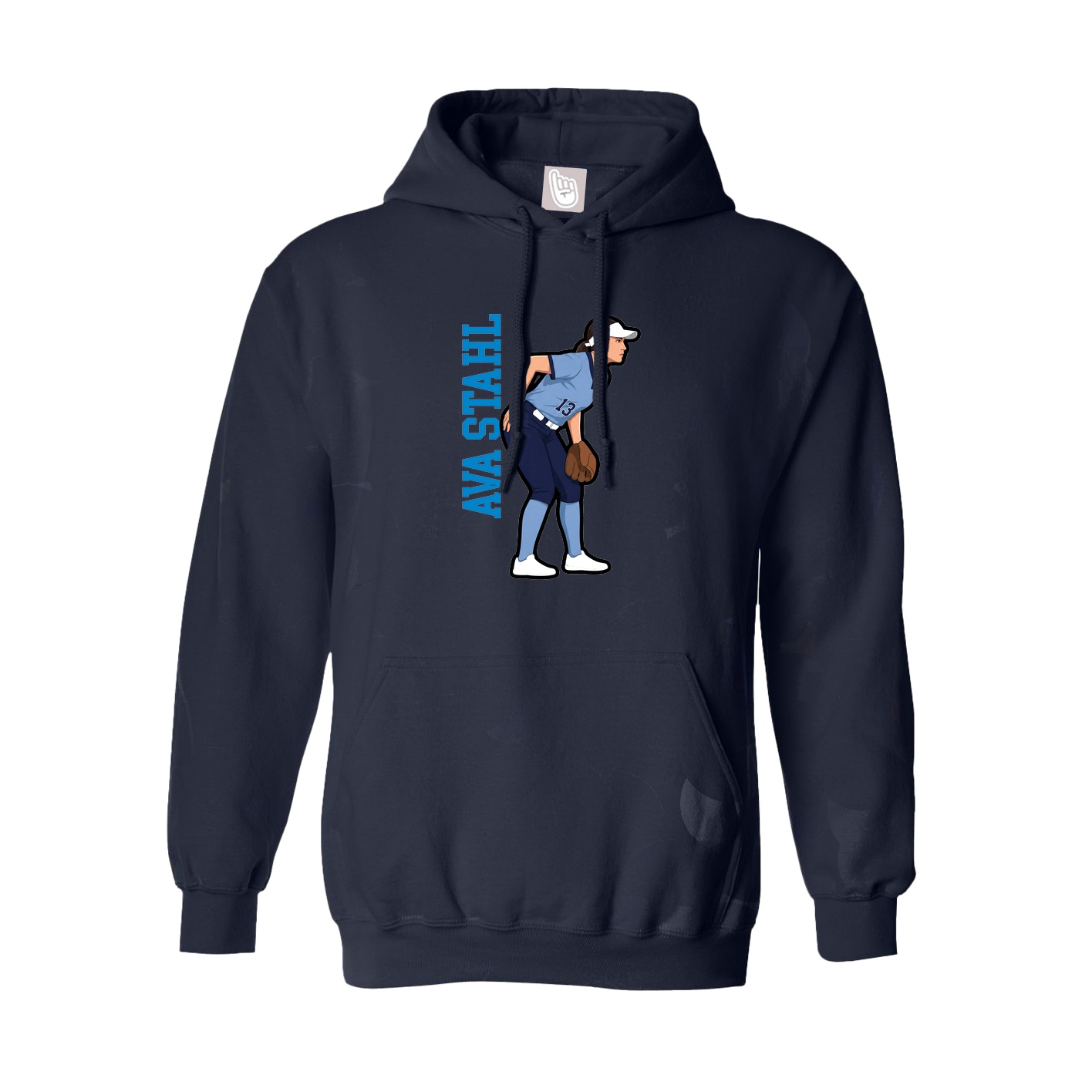 Youth Hoodie — Name Vertical in Navy