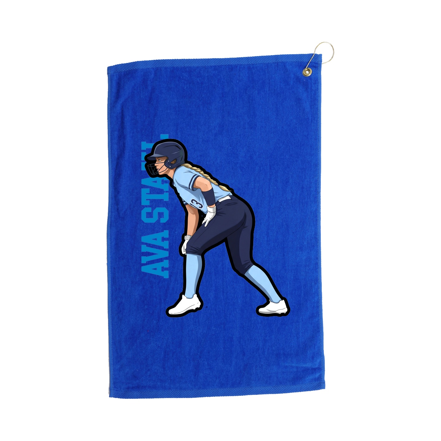 Golf Towel — Name Vertical in Royal