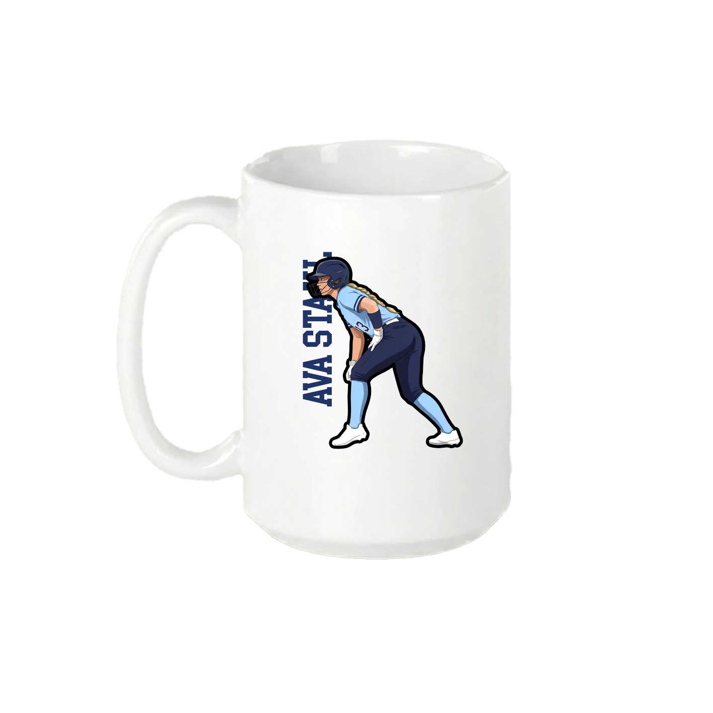 15oz Coffee Mug — Name Vertical in White