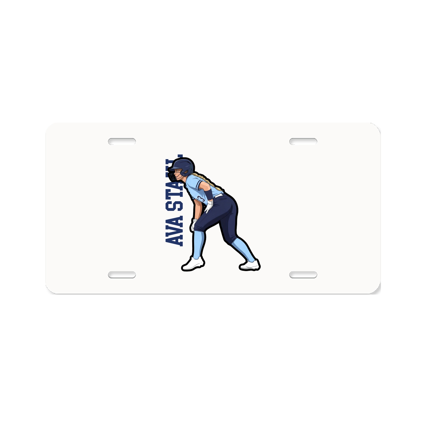 License Plate — Name Vertical in Classic