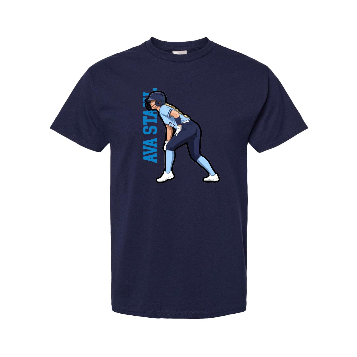Tee — Name Vertical in Navy