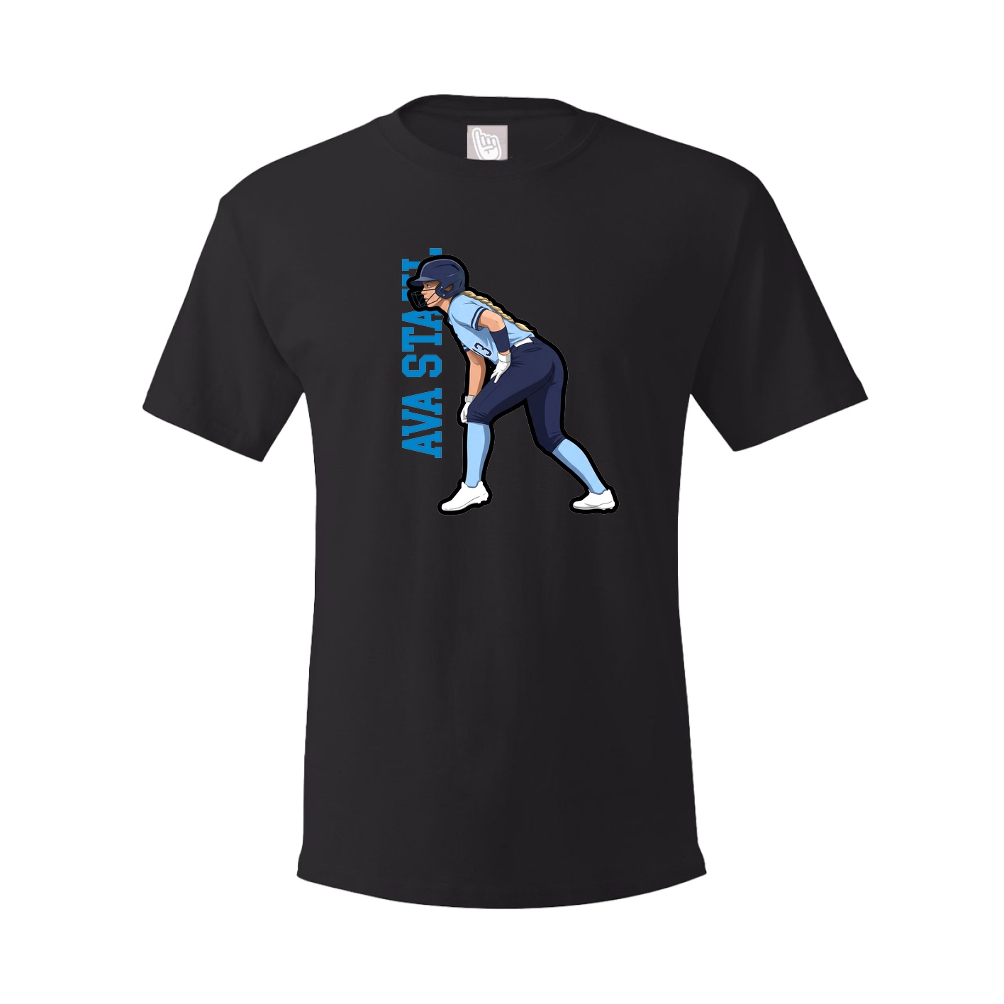 Youth Tee — Name Vertical in Black