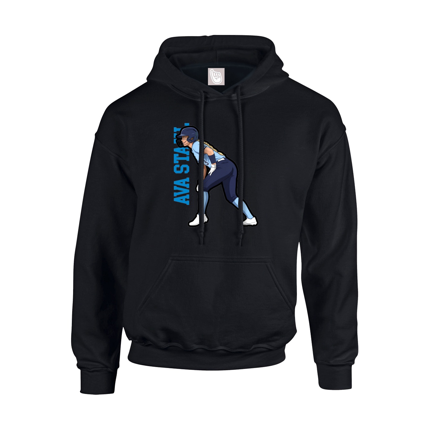 Hoodie — Name Vertical in Black