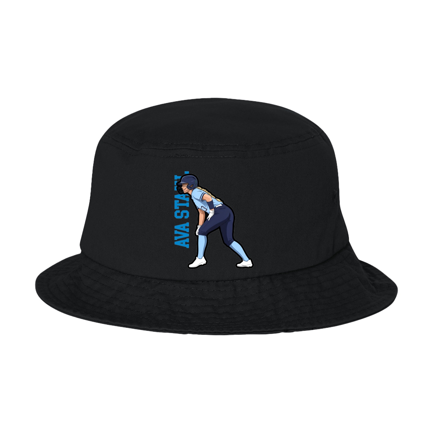 Bucket Cap — Name Vertical in Black