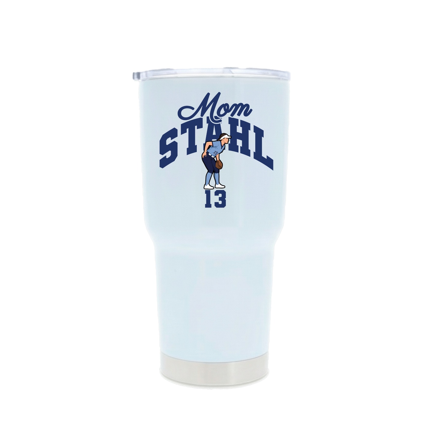 30oz Stainless Steel Tumbler — Mothers Day Arch in White