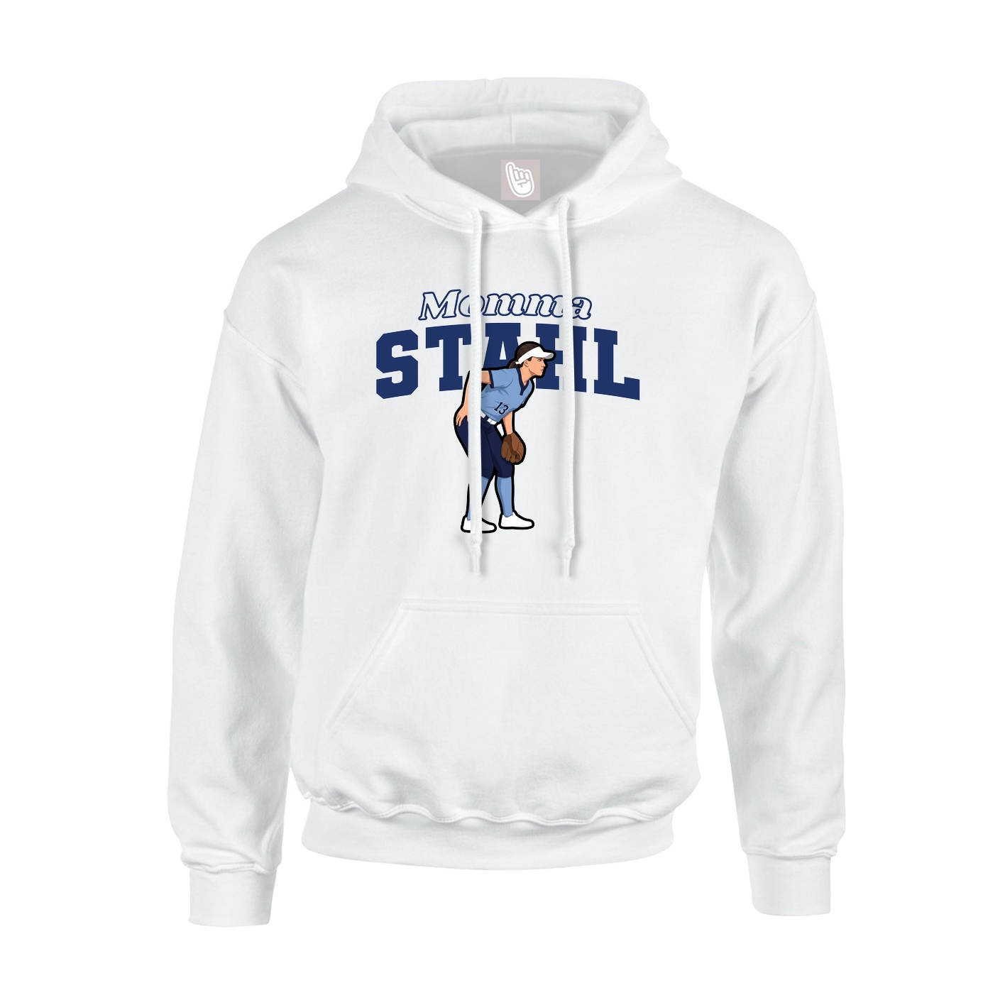 Youth Hoodie — Mothers Day Block in White