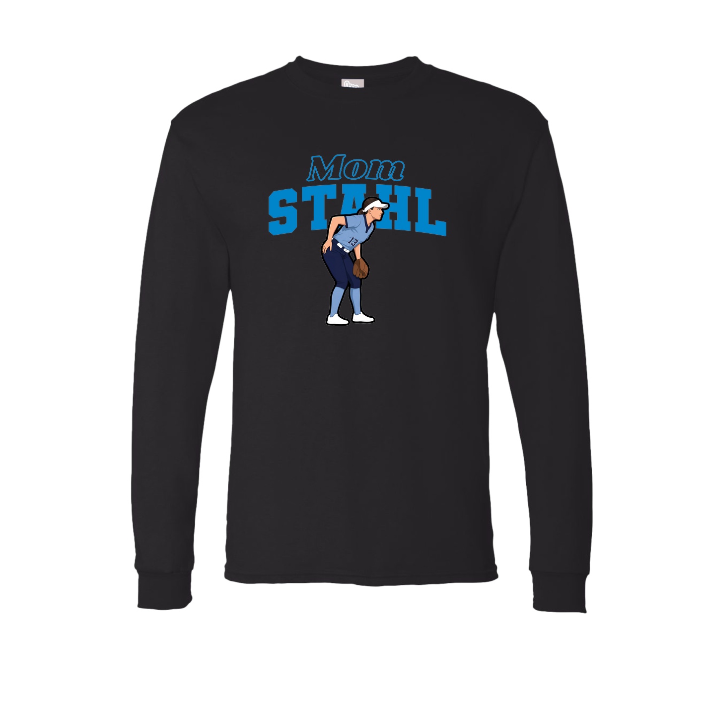 Long Sleeve Tee — Mothers Day Block in Black